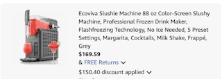 slushie machine Amazon receipt