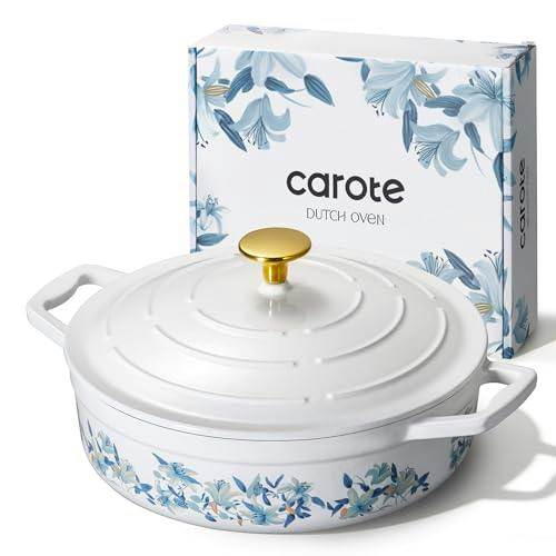 CAROTE Enameled Cast Iron Braiser Pan