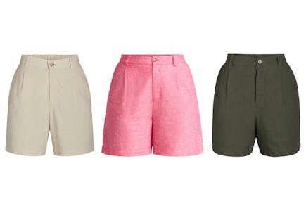 Time and Tru Women's Linen Shorts