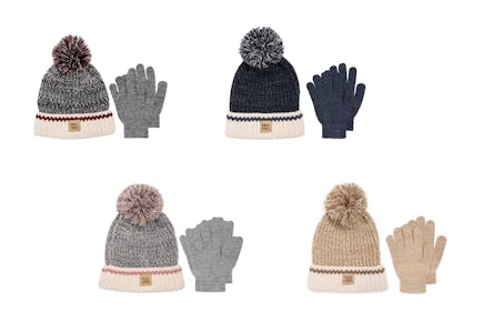 Muk Luks Beanie and Gloves Set