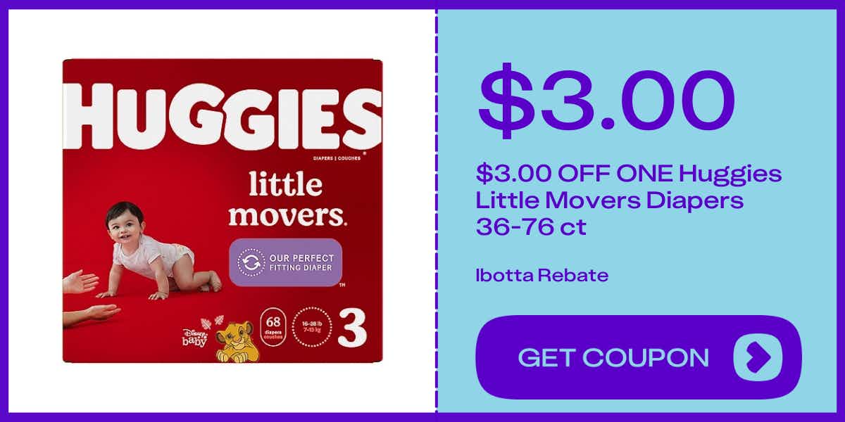 huggies little movers diapers size 3 68 ct