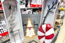 holiday home decor in an aldi shopping cart
