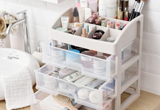organizer containing makeup