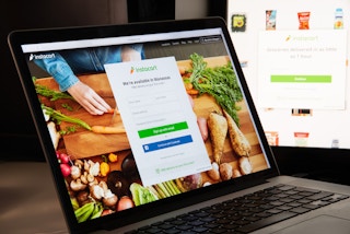 instacart displayed on a computer screen.