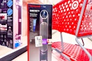 honeywell tower fan sitting in front of a target cart