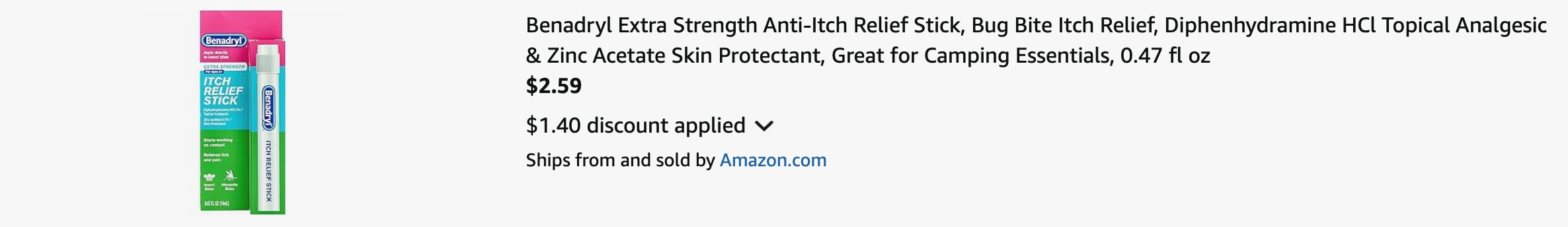 AmaZon Benadryl Extra Strength Anti-Itch Relief Stick 2025