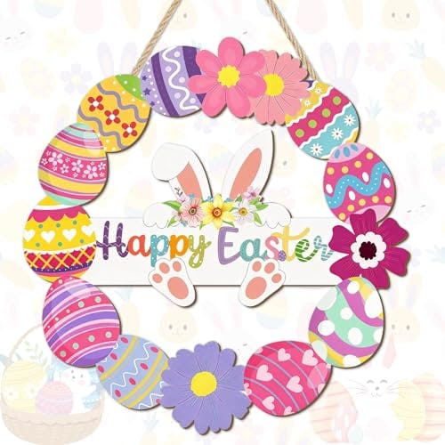 Wooden Easter Wreath