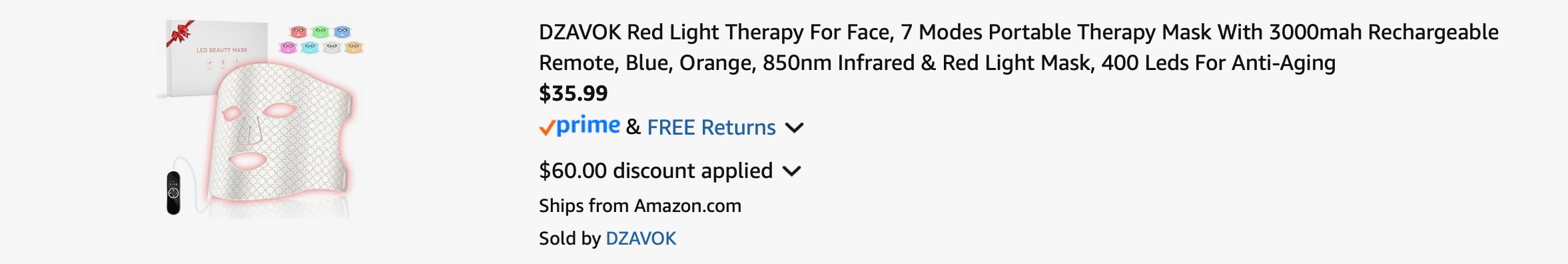 Amazon Red Light Face Mask 2025