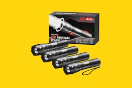 LED Tactical Flashlights 4-Pack, Only $9.99 on Amazon card image