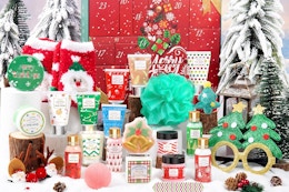 advent calendar items on a table