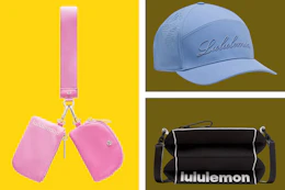 Lululemon accessories in a collage