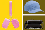 Lululemon accessories in a collage