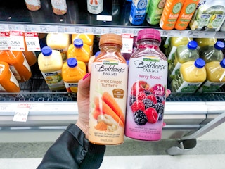 hand holding bolthouse farms drinks