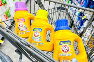 three Arm & Hammer detergents in shopping cart