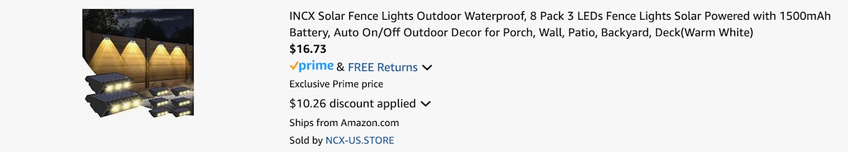 Amazon Solar Fence Light 8-Pack 2025 3