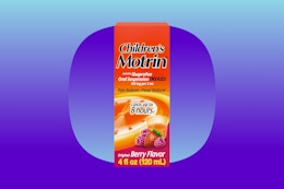 A box containing a 4-ounce bottle of Children's Motrin Ibuprofen Pain Reliever