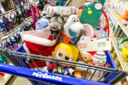 Save 50% on Holiday Pet Toys and Apparel at PetSmart card image