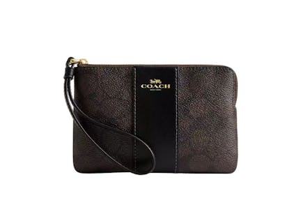 Coach Signature Stripe Wristlet