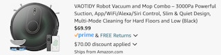 Vaotidy Robo vac mop Amazon receipt
