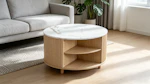 Modern Round Hinged Top Coffee Table