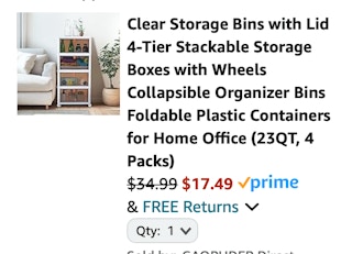 Storage boxes Amazon reciept