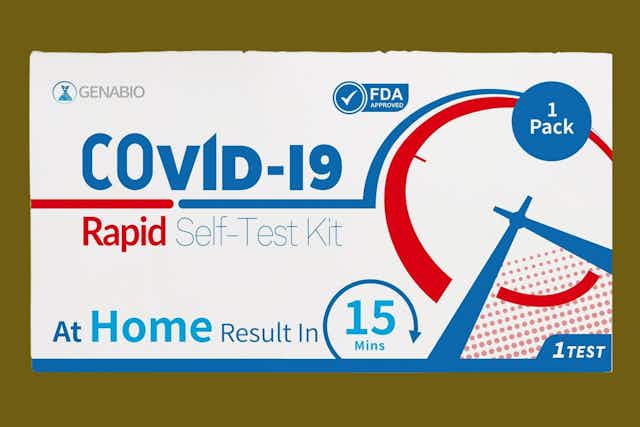 COVID-19 Rapid Self-Test Kit, as Low as $4.72 on Amazon card image