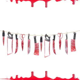 Halloween Bloody Knife Banner