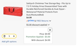 storage bags Amazon receipt