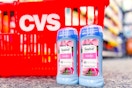 2 suave deodorants by a cvs shopping basket