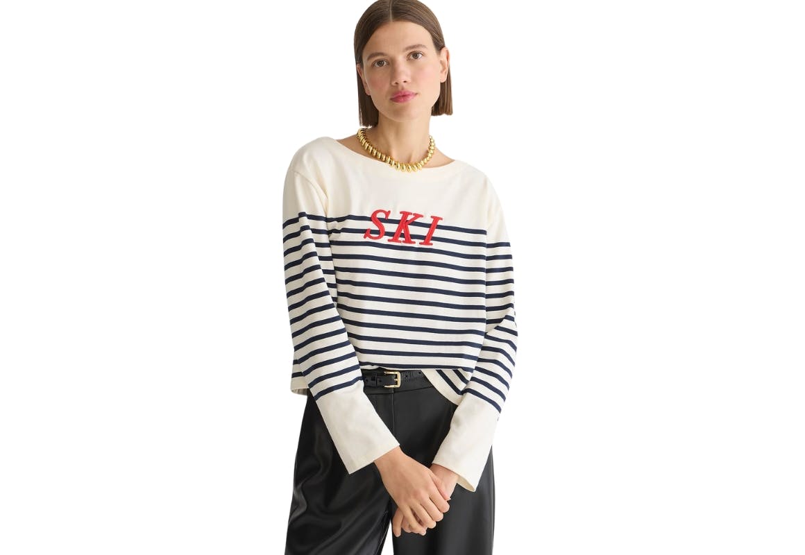 J.Crew Embroidered Long Sleeve Tee