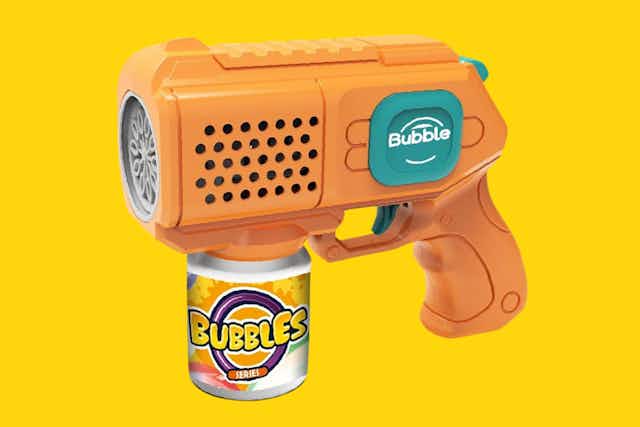 Bubble Machine and Bubble Solution, Just $7 on Amazon card image