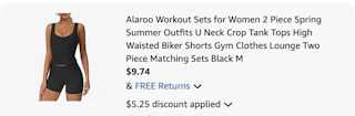 workout set Amazon receipt