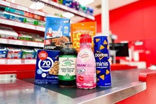 Various food items on conveyor belt in stores at Target