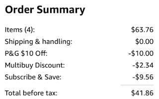 Gain laundry detergent promo Amazon receipt