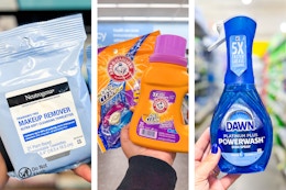 collage with neutrogena, dawn, and arm & Hammer