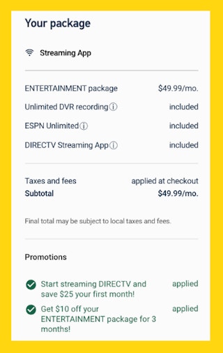 Bounty DirecTV Cart Image