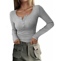 PRETTYGARDEN Women's Henley Top