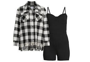 Time and Tru Shacket + No Boundaries Unitard