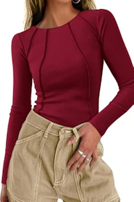 Women's Ribbed Long Sleeve Top