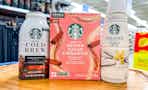 Starbucks cold brew concentrate, Brown Sugar Cinnamon K-Cups, and Vanilla Latte creamer