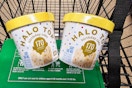2 halo top cake mixes in a cart