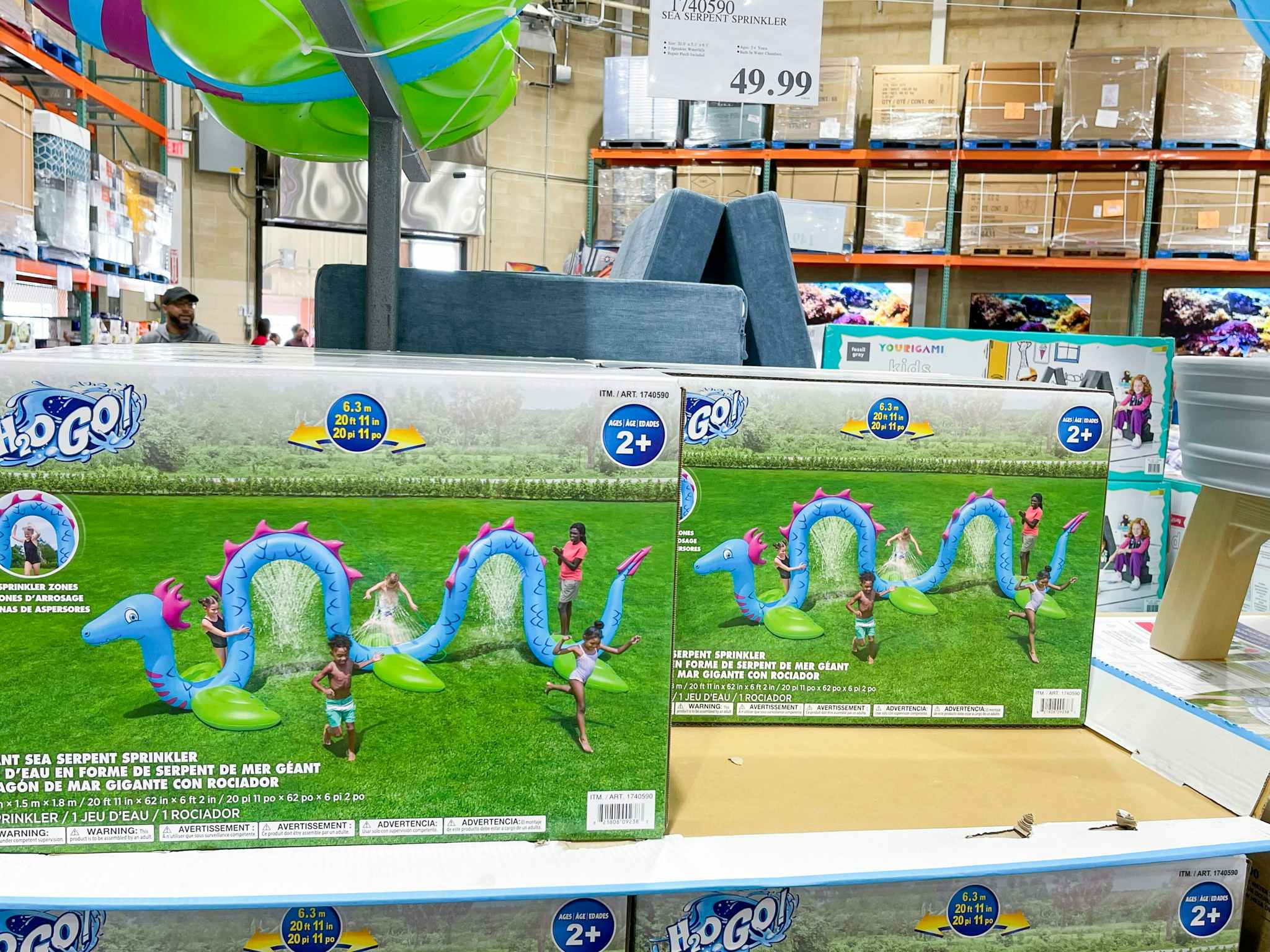 costco giant sea serpent kids inflatable sprinkler 1