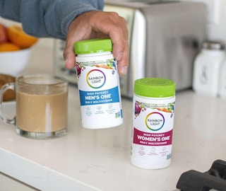 vitamins in two bottles on a counter
