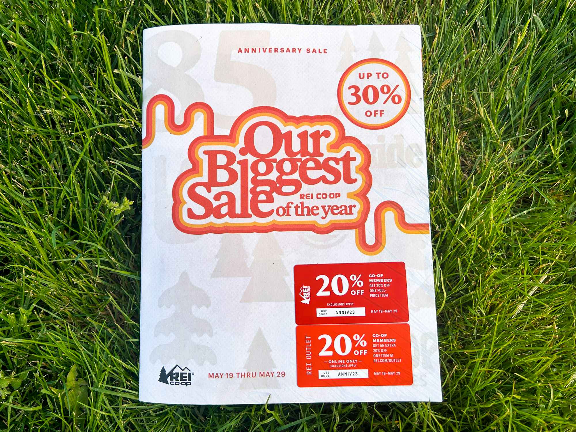 A REI Co-op mailer for their Anniversary Sale