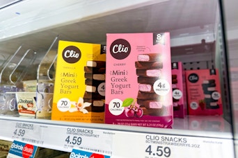 clio snacks yogurt bars sitting on a target shelf