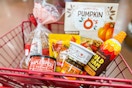 trader joes sept groceries in shopping cart