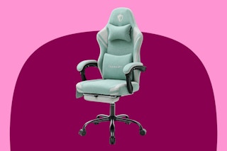 light green/teal massage gaming chair
