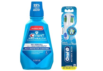 2 Toothbrushes + 1 Mouthwash