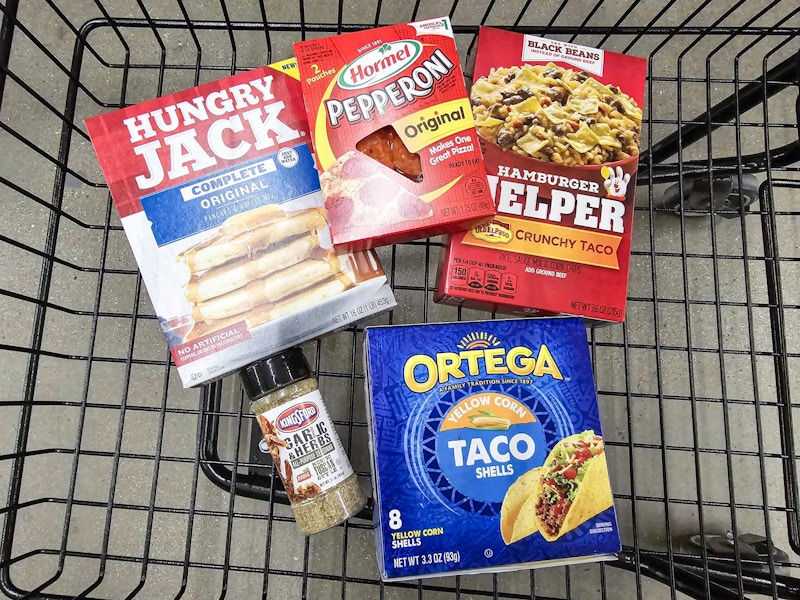 groceries in a cart