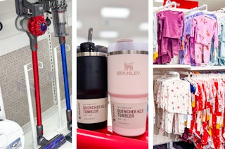 Dyson vacuum, Stanley tumbler, Carter's toddler pajamas